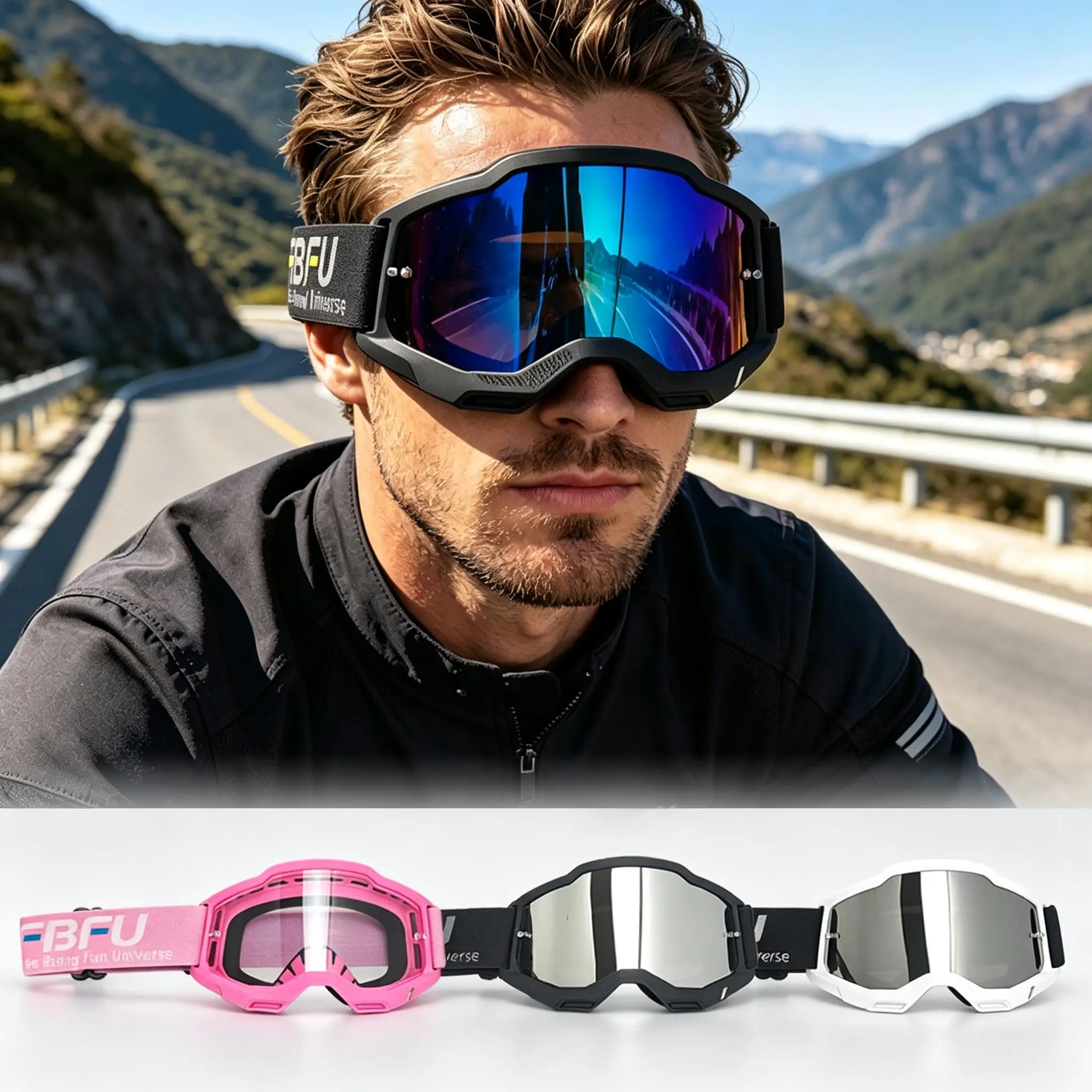 ATV Motorbike Riding Goggles Ergonomic Fit Wind Sand Dust Protection Lightweight Unisex Eyewear for Offroad Exploration