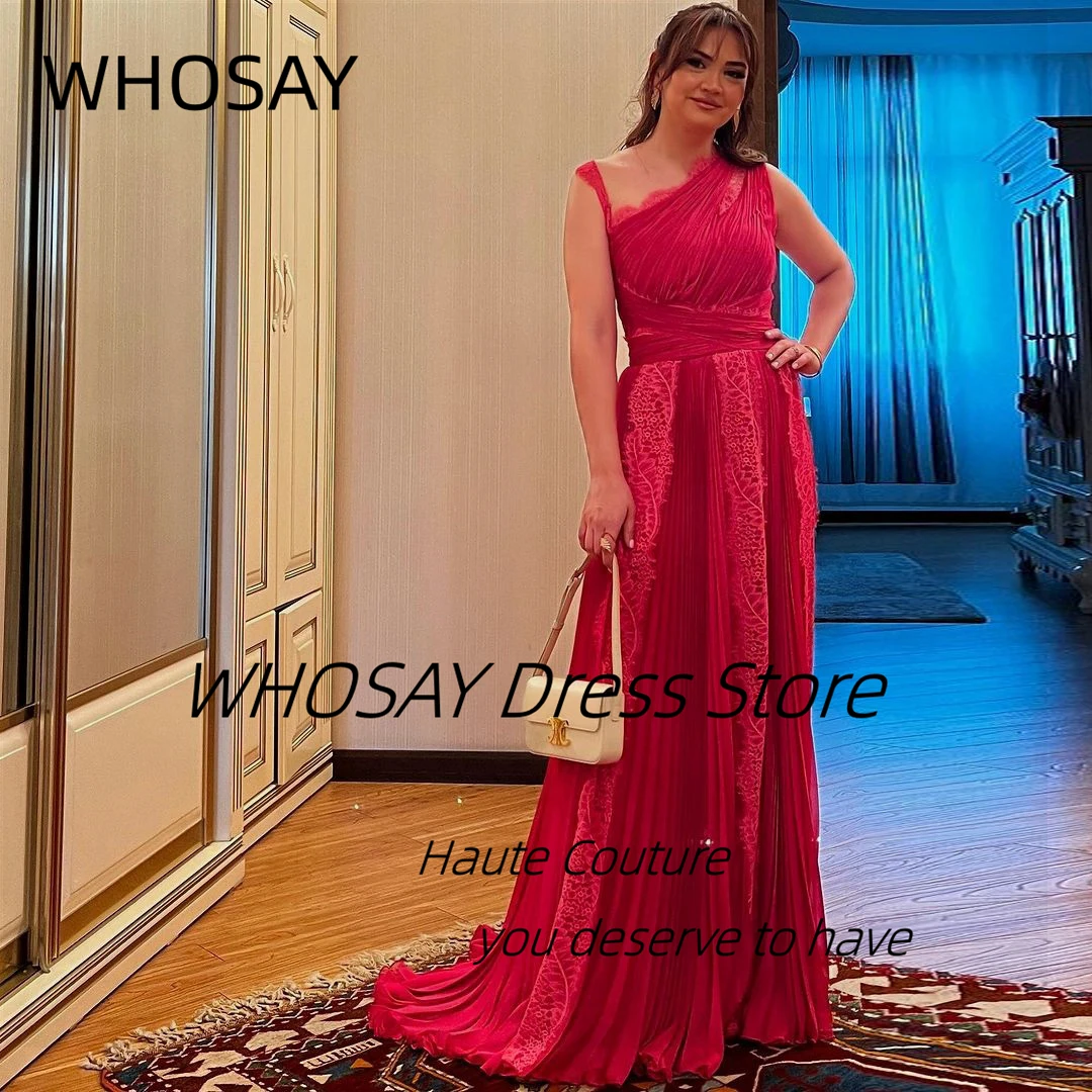 

WHOSAY Mother of the Bride Dresses for Wedding Party Lace Pleats A Line Prom Dress Long Elegant Evening Banquet Gowns