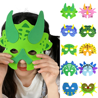 11Pcs Dinosaur Birthday Party Mask Halloween Cosplay Costumes Accessories Jungle Birthday Decoration Kid Toy Gift Supplies