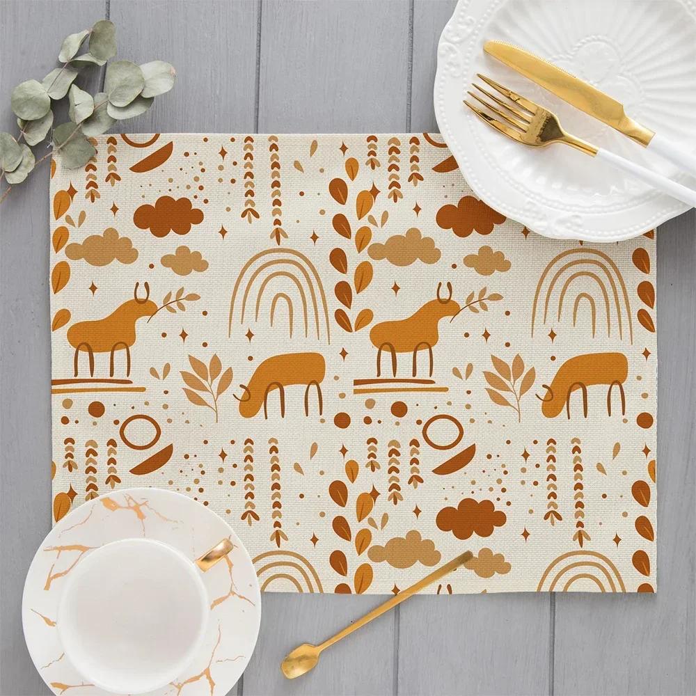 Bohemian Dreamcatcher tovaglietta Boho Rainbow Kitchen Decor cotone lino tovagliette da pranzo sottobicchiere Pad ciotola tazza da caffè tovaglia