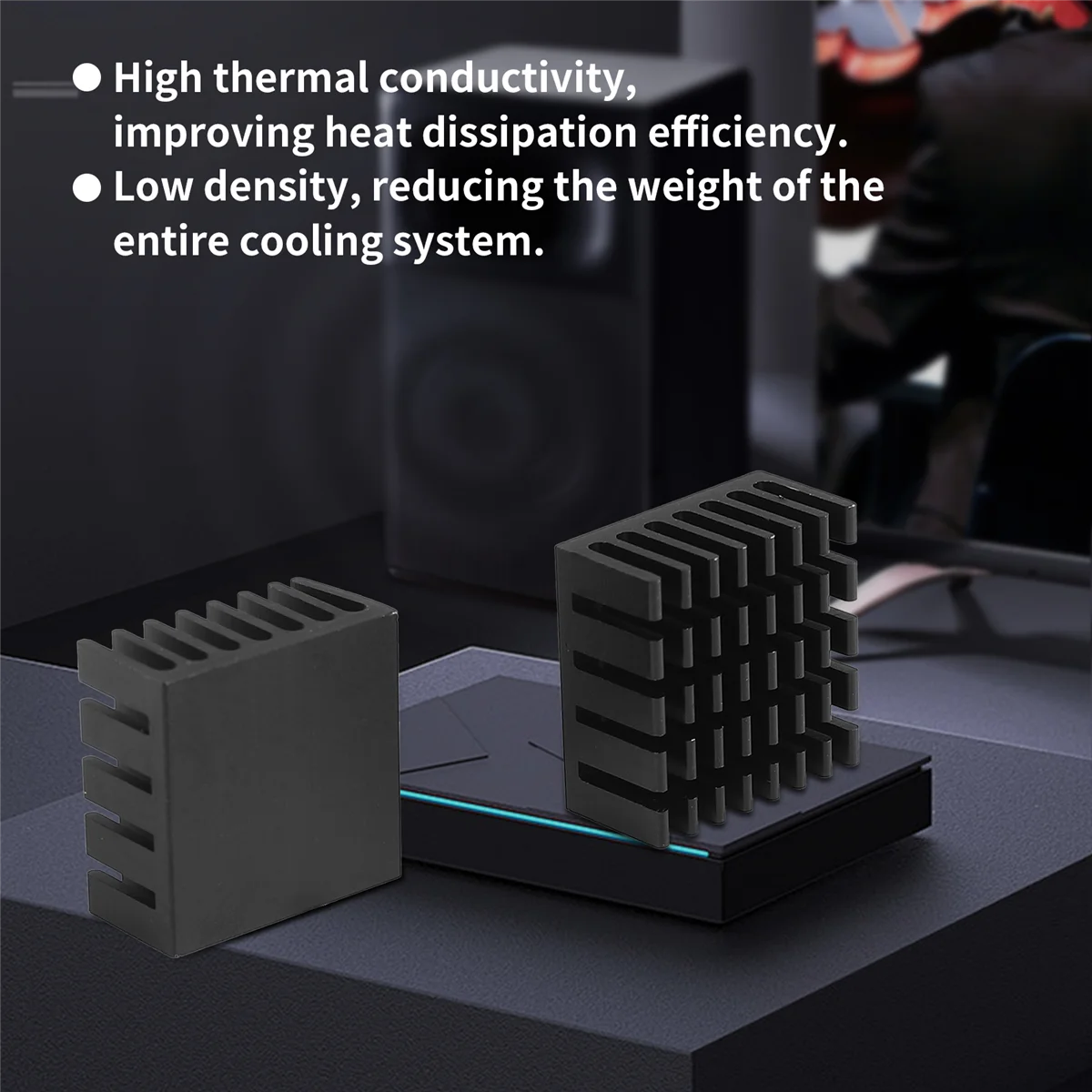 10 Pcs Black Aluminum Cooler Radiator Heat Sink Heatsink 20mm x 20mm x 10mm YDH