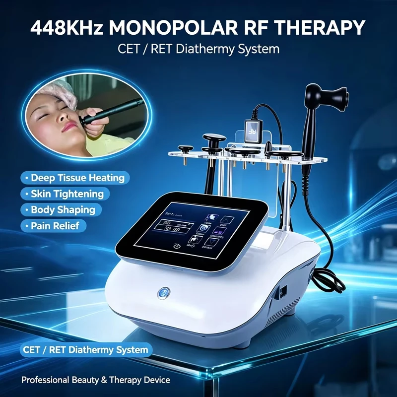 448K Mono Polar RF Capacitive Radio Frequency Facial Machine Skin Lift Tighten Anti-wrinkle Rejuvenation Eye Face Body Massager