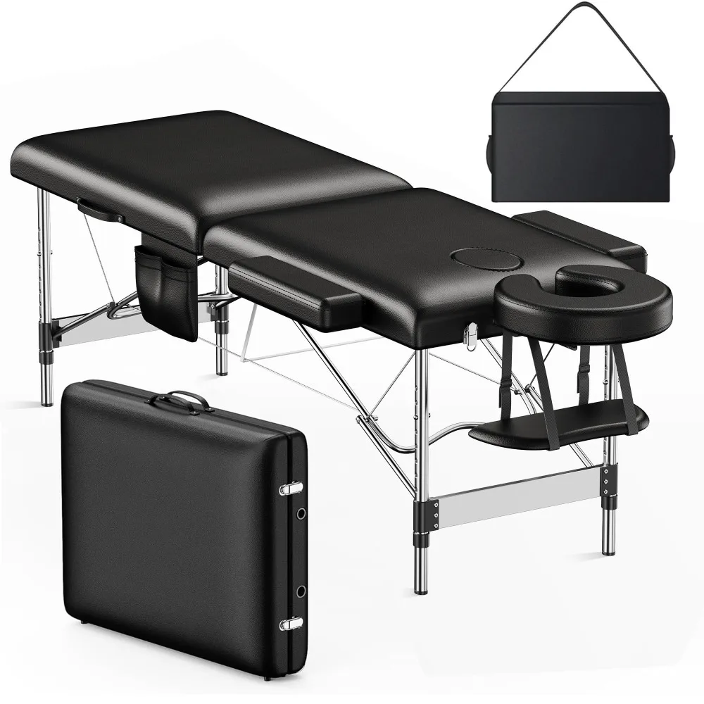 2-Fold Aluminum Adjustable Massage Table Portable 22.8