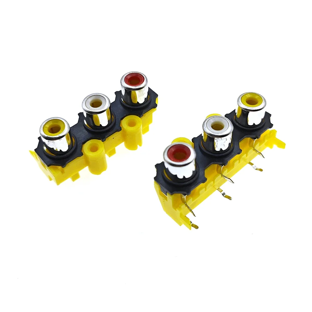 5PCS AV3-8.4-14A Ear-Free Core Socket 6-Pin RCA Seat Three-Hole Audio Jack PCB Welding Type Lotus Holder