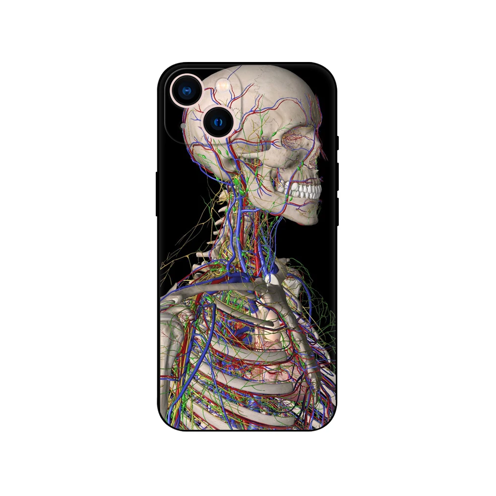 Menschliche Anatomie Orga, Handy hülle für iPhone, 14 5s 2020se 6 6s 7 8 plus x 10 xr xs 11 12 13 Mini Pro Max Soft Black TPU Rückseite