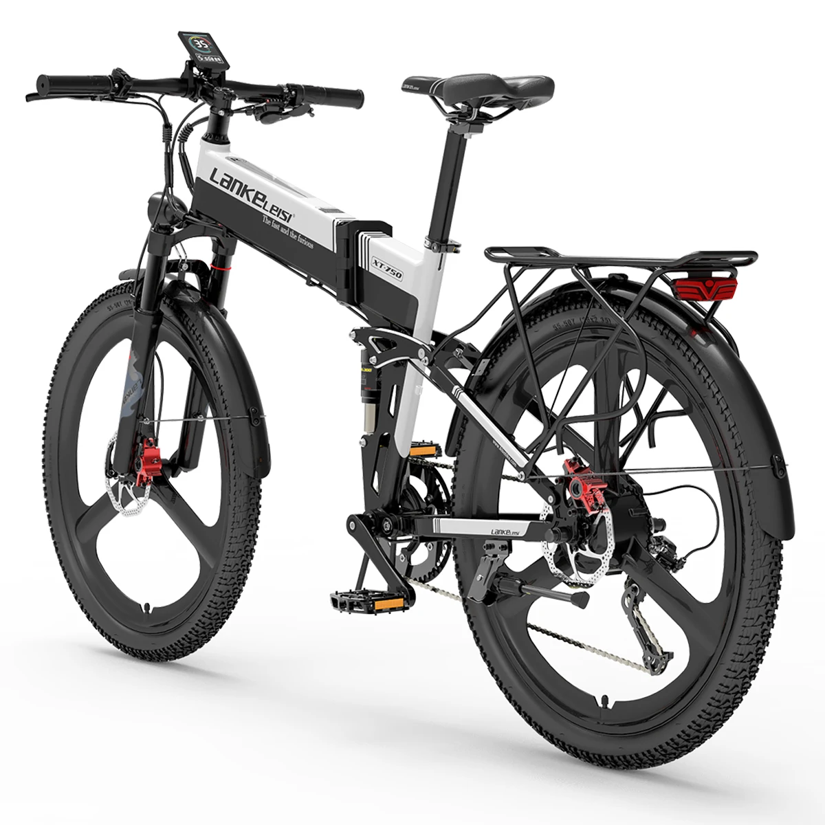 LANKELEISI Foldable Electric Bicycle 12.8Ah Lithium Battery City Road E-bike 500W 48V XT750 Sports Edition Bike XT750