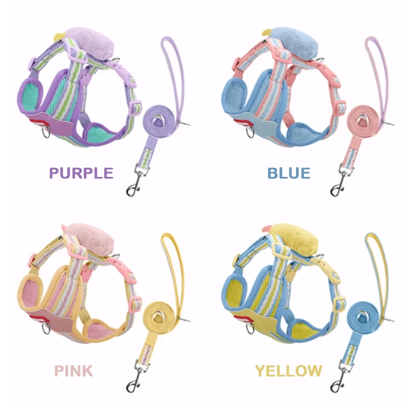 

Dog Harness with Leash Set No Pull Adjustable Reflective Step-in Puppy Pet Vest Harnesses for Small Medium Large Dogs and Cats