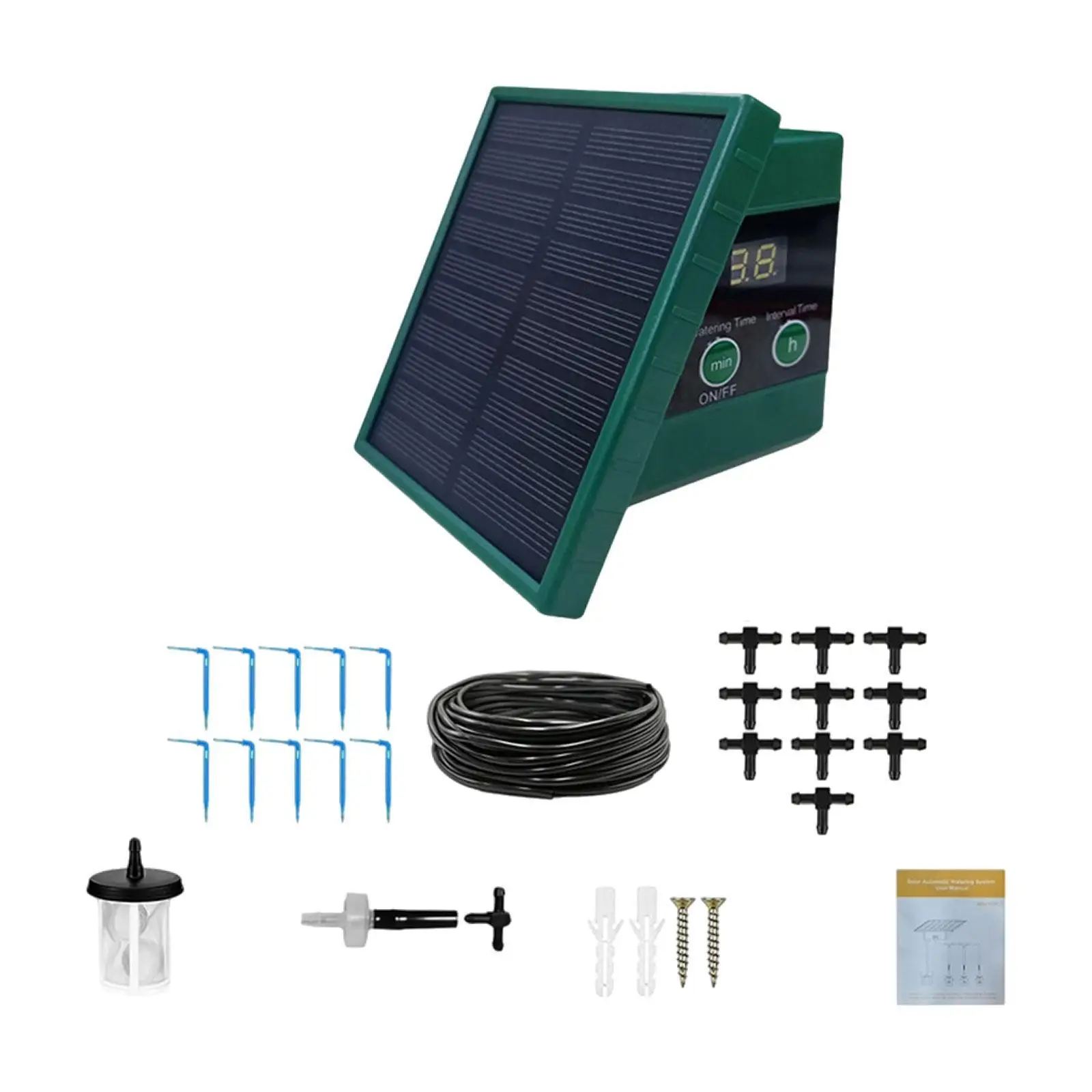 

Solar Drip Irrigation System Kit with Timer Home Tees Controller Automatic