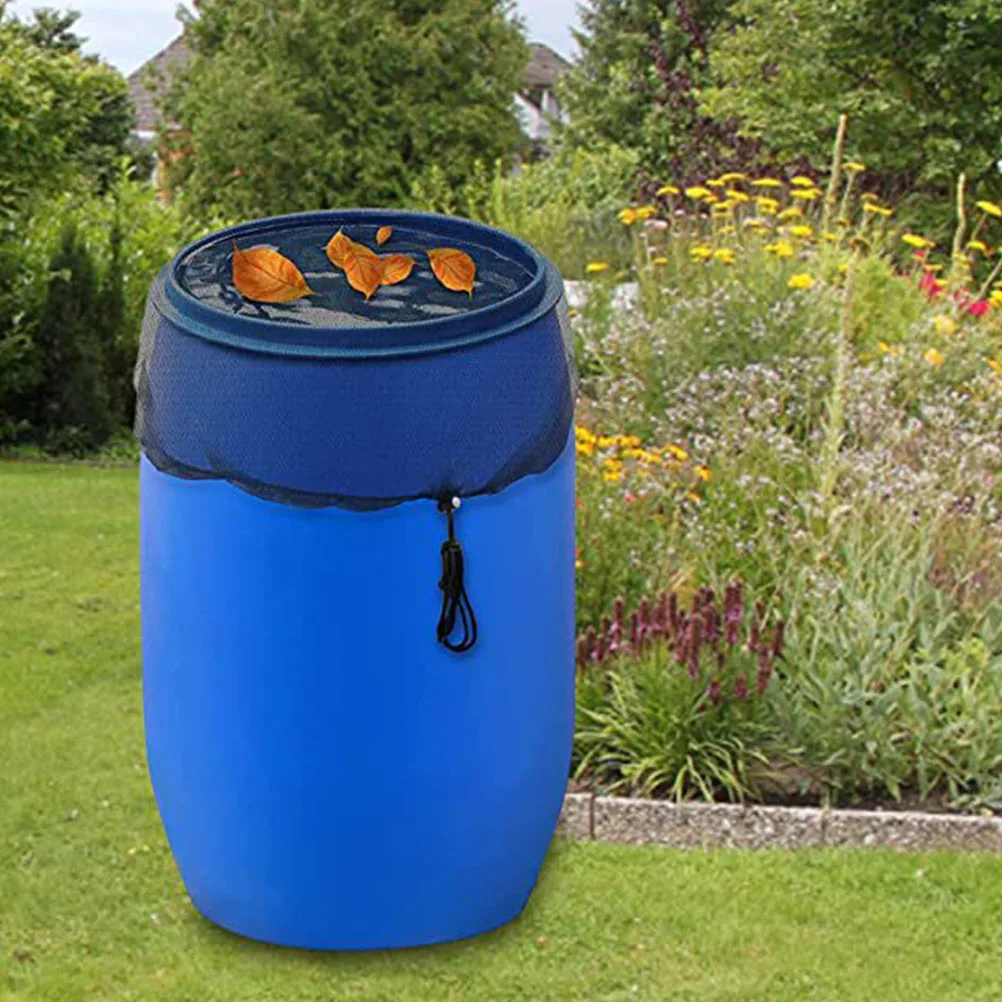 

3 Pcs Rain Barrel Cover Black Net with Mesh for Garden Use Protective Bucket Screen Against Insects Leaves Easy Install Long