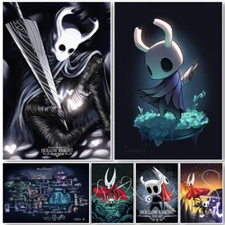 Game Hollow Knight Map Game Poster Decor HD Printed Canvas Painting Hallownest Posters Wall Art Picture Boy Room Home Decoration