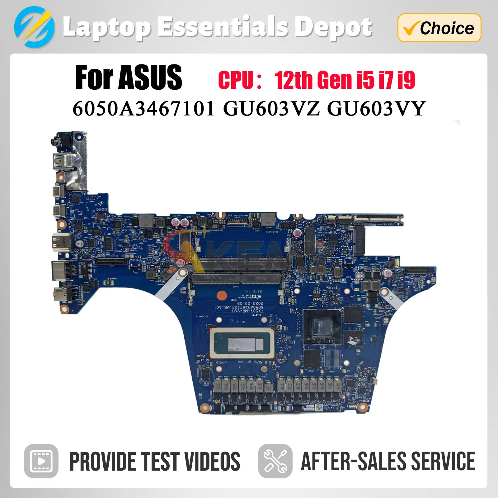 FX507ZC Laptop Motherboard For ASUS FX507ZE FX707ZE FX517ZC FX507Z FX707ZC FX707Z Mainboard i5 i7 i912th RTX3050 RTX3050Ti