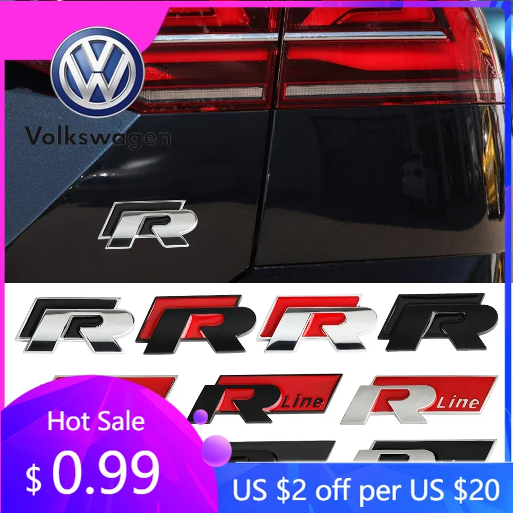 

Для VW Volkswagen Jetta MK5 Golf Car 3D металлический корпус, эмблема на крыло, наклейка, украшение багажника для Volkswagen R Rline Logo Passat B6
