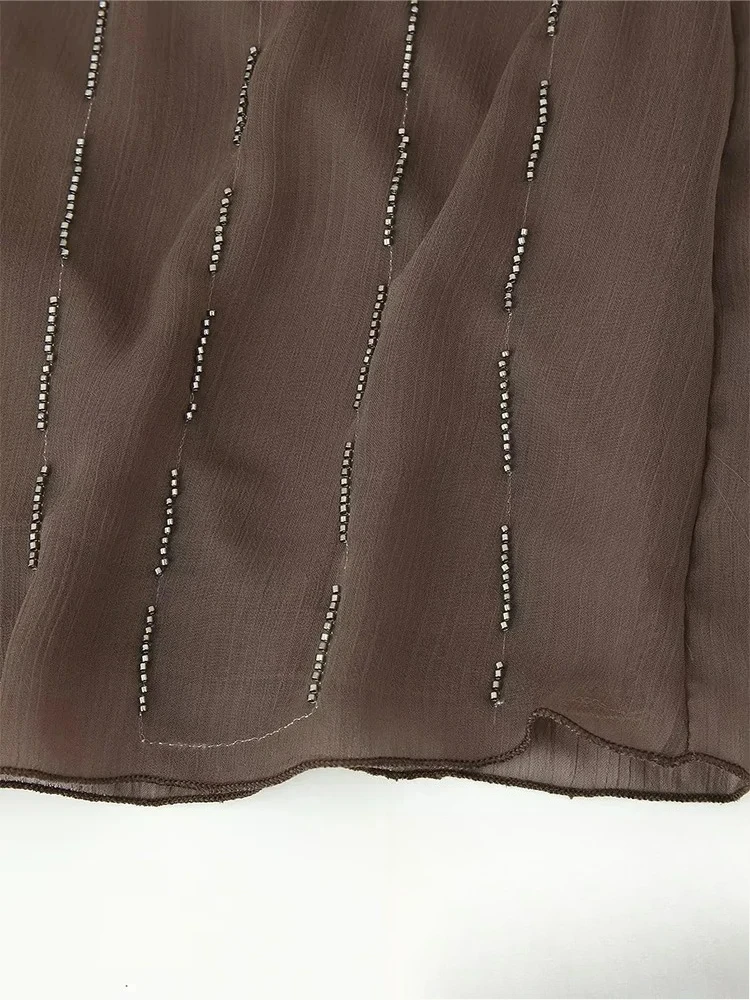 ชุดเดรสลำลองสไตล์ชิคสำหรับผู้หญิง แบรนด์ KONDALA แบบเรียบง่าย สายเดี่ยว ปักเลื่อม แต่งระยิบระยับ ชุดมินิเดรสแฟชั่นใหม่ประจำปี 2025 ชุดเดรสสั้นสำหรับฤดูร้อน