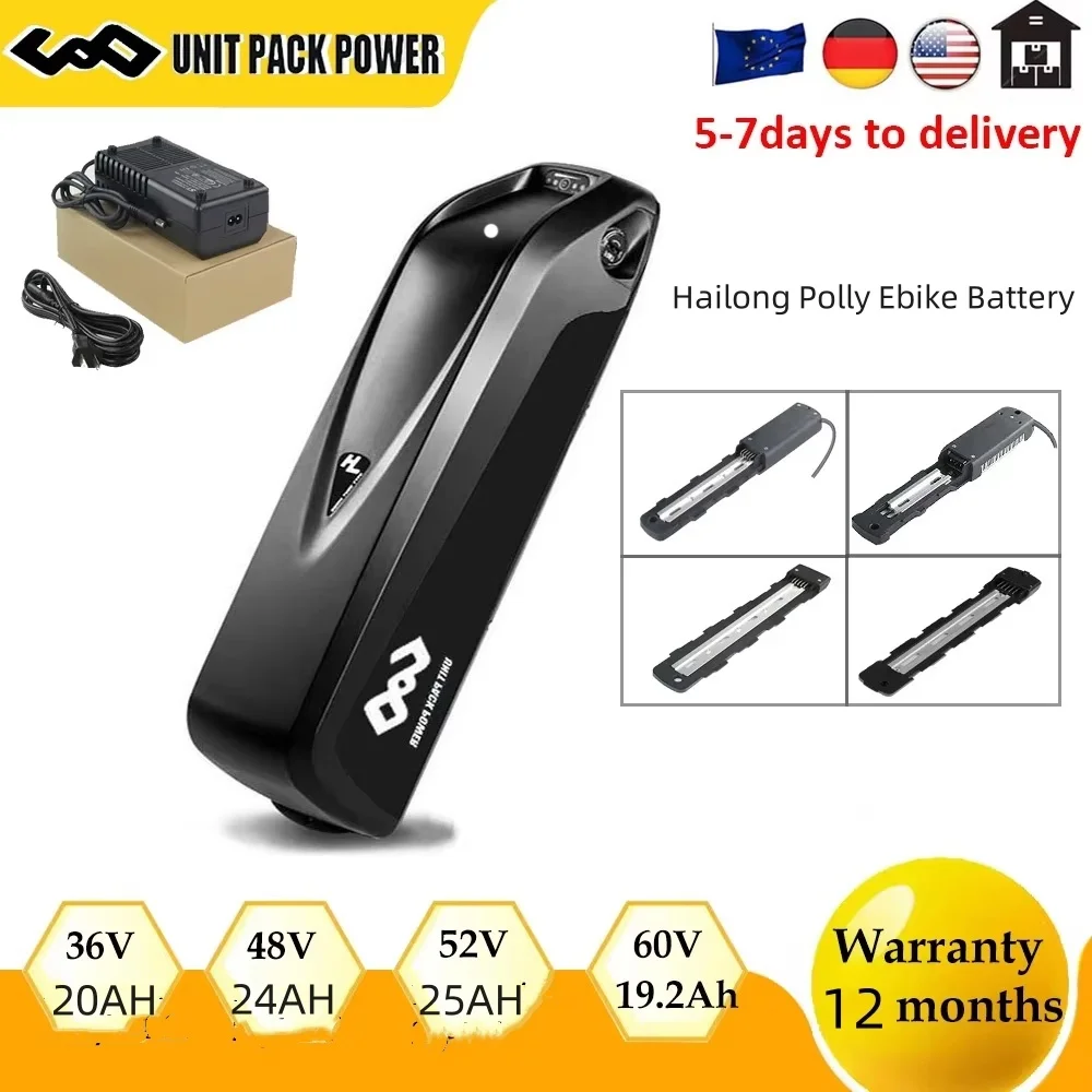 

Оригинальный аккумулятор 21700 для электровелосипеда 48 В 36 В 52 В 20 Ач 14,4 Ач 19,2 Ач 24 Ач 60 В Hailong Polly Pack для двигателя электрического велосипеда 250 Вт-1500 Вт