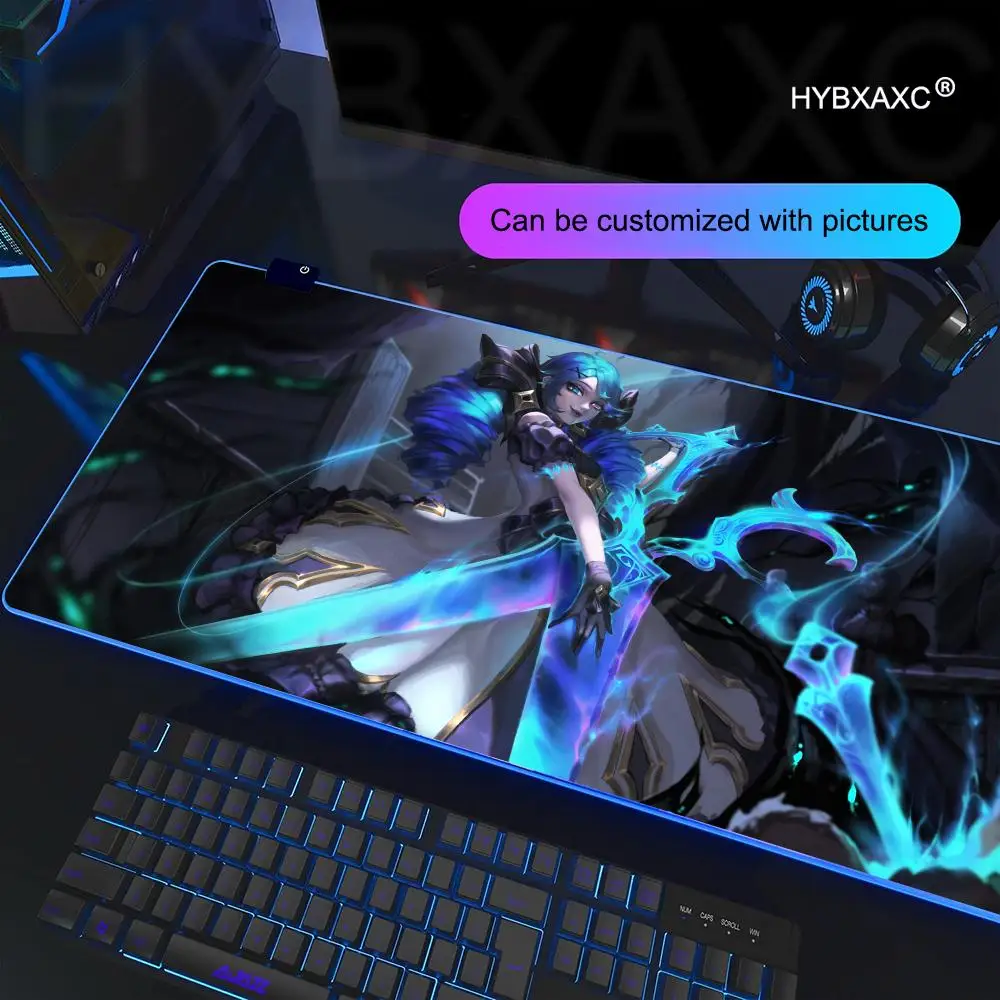Gwen Large Gaming RGB Mouse Pad Computer Mousepad PC Gamer Laptop Mouse Mat Office Mausepad Keyboard Mat Desk Pad