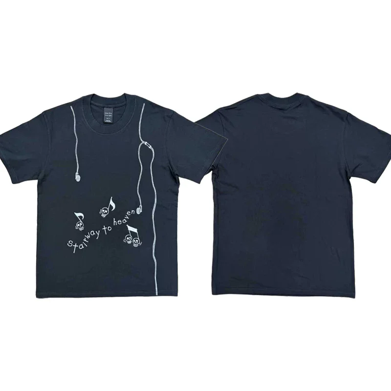 New Men Number Nine SS05 Night crawler Led Zeppe T Shirts T-Shirt Hip Hop Skateboard Street Cotton T-Shirts Tee Top US size F01