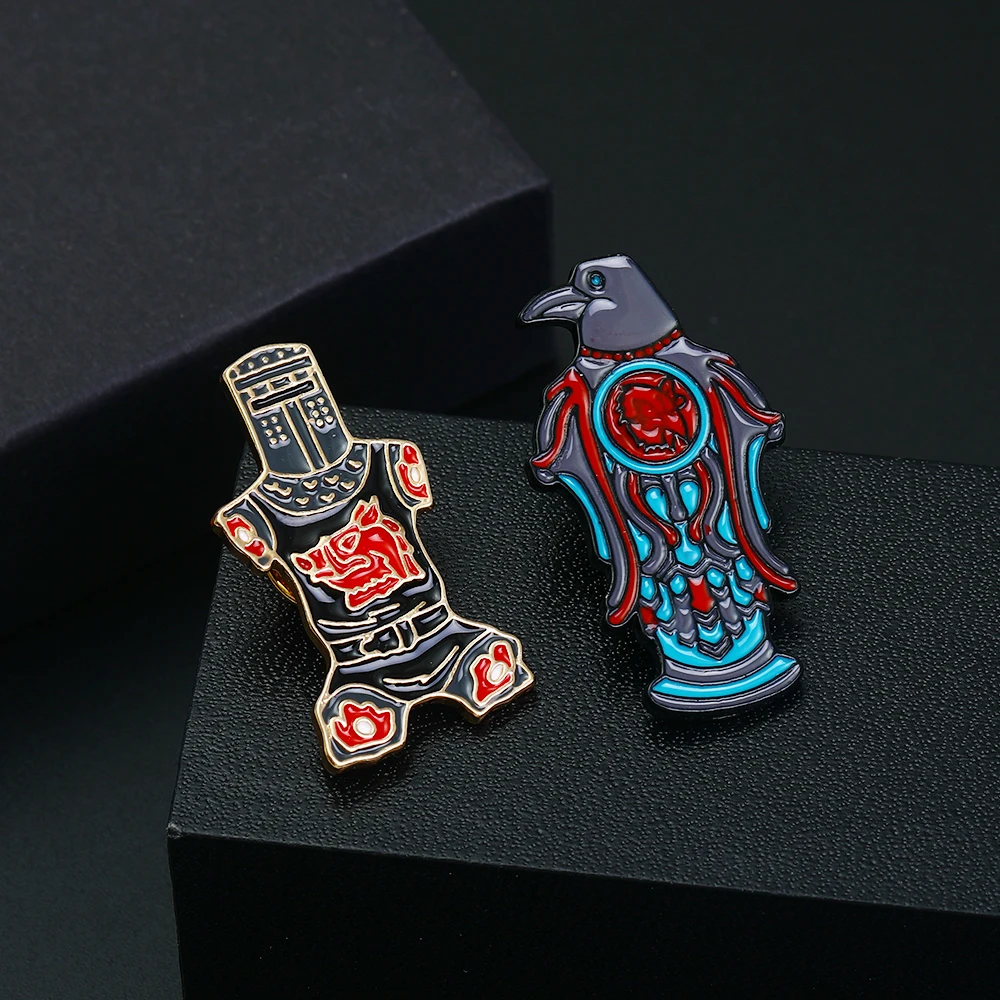 الجديد في Pensenity الفارس الأسود "جست جرح اللحم" دبابيس التلبيب خمر مونتي بيثون ودبابيس المينا الكأس المقدسة #5