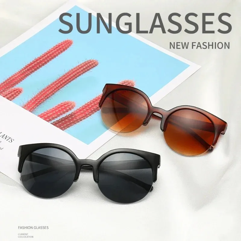 Lentes De Sol Mujer Cat Eye Sunglasses Women Ladies Vintage Sun Glasses Female Round Circle Retro Feminino UV400 Points 선글라스