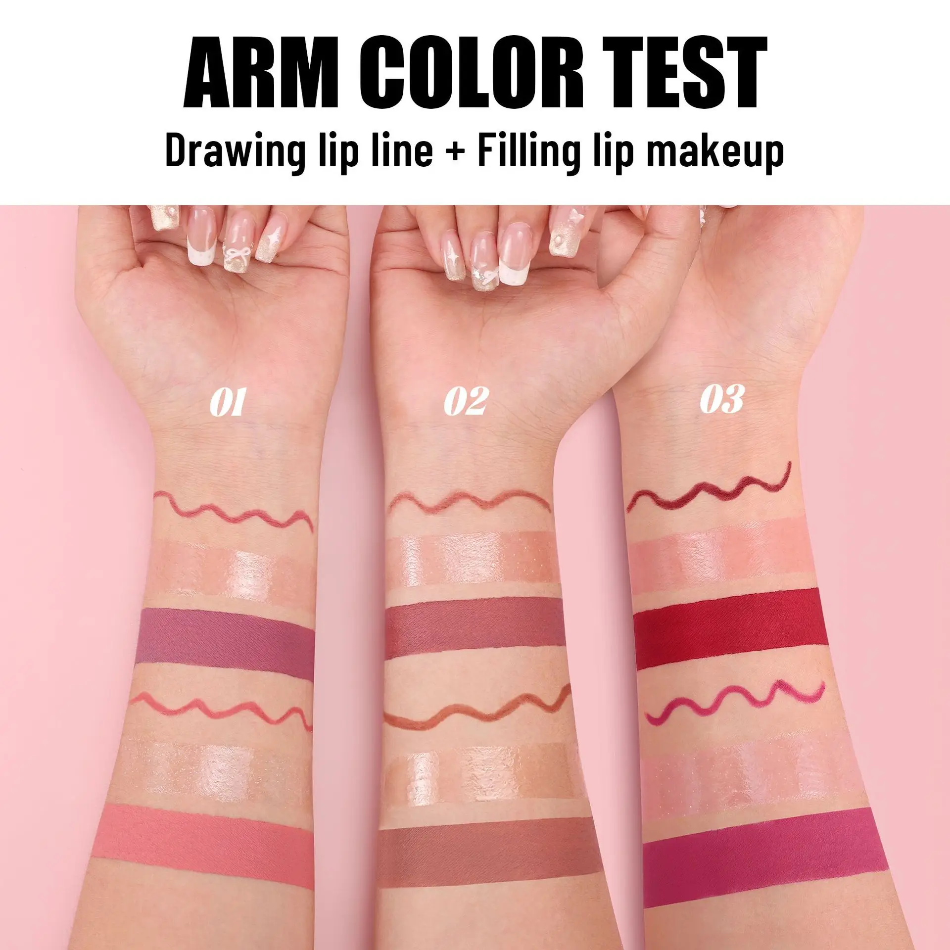 Colección de kit de labios de 6 piezas: tinte de labios mate de larga duración, brillo de labios hidratante y delineador de labios definidor, a prueba de manchas e hidratante