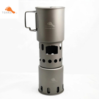 TOAKS Titanium 750ml Combo Set, Titanium 750ml Pot and Wood Stove POT-750&STV-12 Camping Equipment