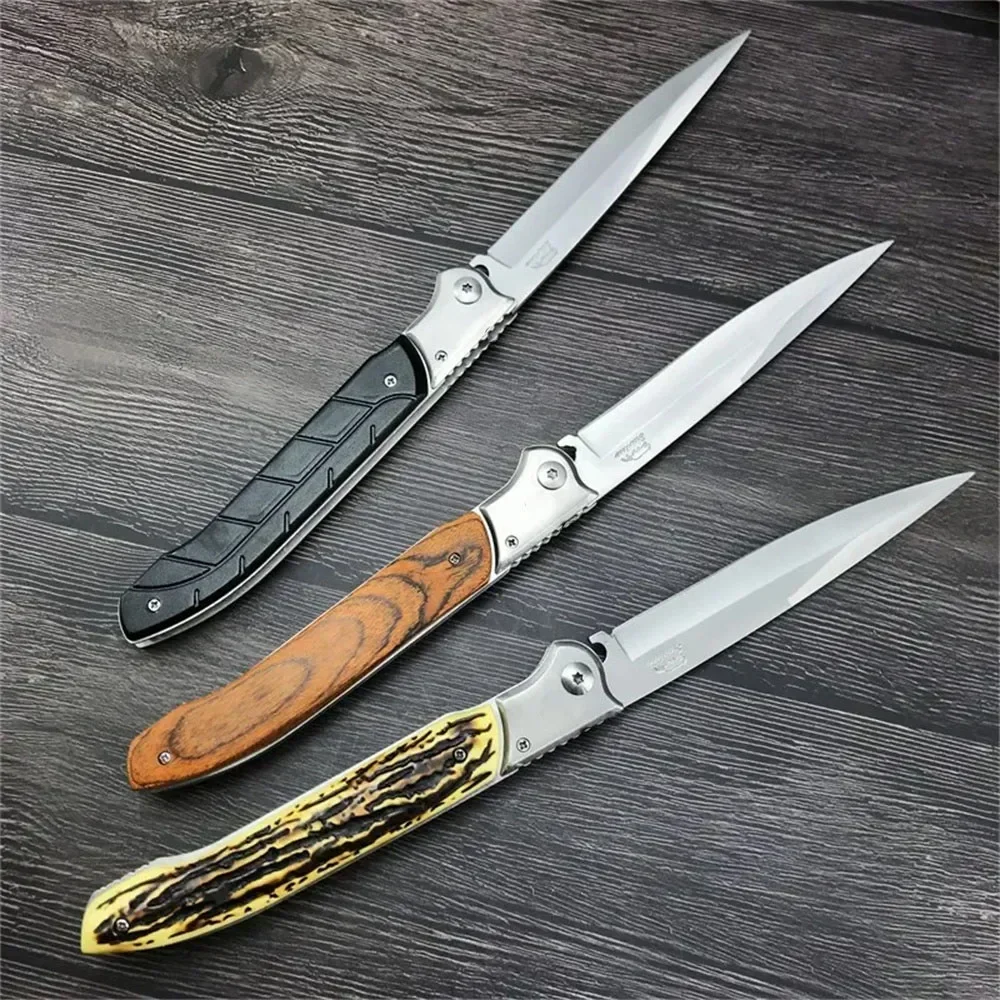 Russian Assisted Folding Knife 420 Steel Clip Point Blade Wood Handle Tactical Pocket Camping Hunting Survival EDC Tools Gift