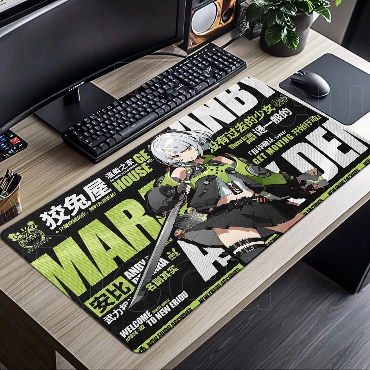 Zenless Zone Zero Mouse Pad ZZZERO ZZZ Jane Doe Anby Demara Corin لوحة ماوس كبيرة لوحة المفاتيح XXL ملحقات مكتبية حصير لوحة المفاتيح #3
