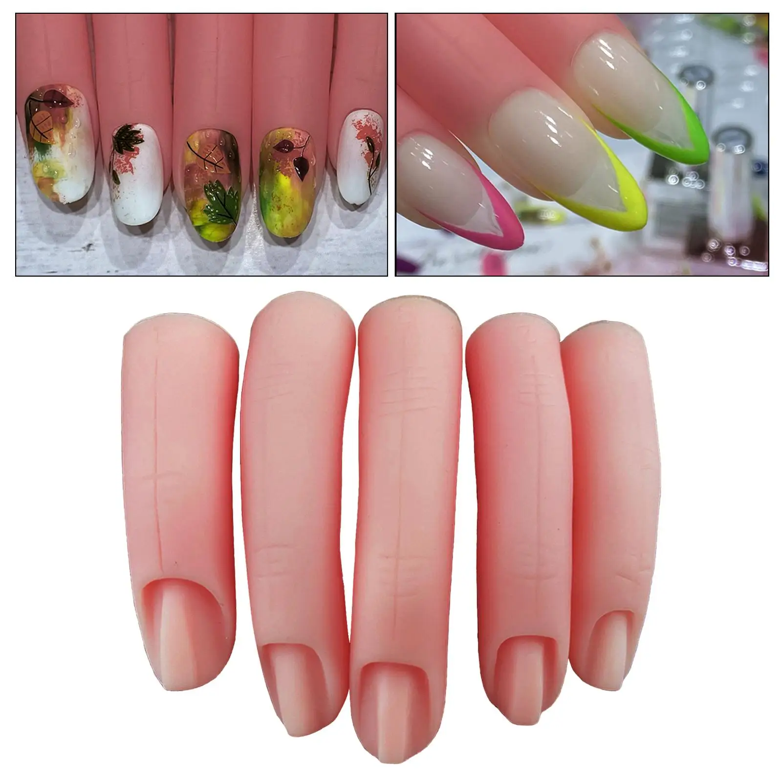 5x Silicone Practice Finger /Nail Training Model /Nail Practice Hand /Soft