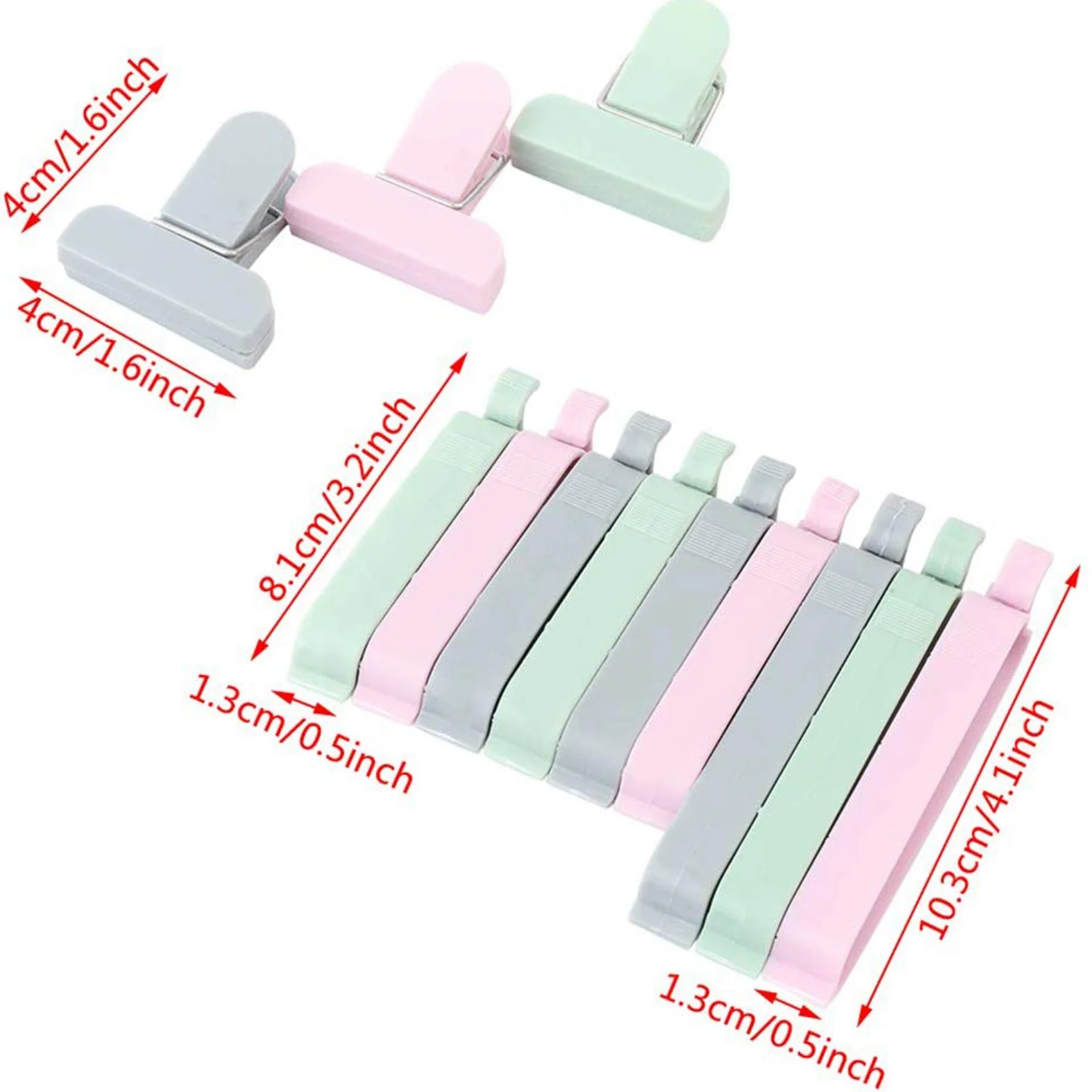 ABAH-24 Uds. Clips de sellado para almacenamiento de bolsas de alimentos, coloridos para bolsas de aperitivos y té, Clips de cocina para sándwich, patatas fritas resistentes