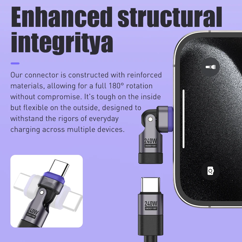 Adattatore magnetico USB C Adattatore da 90 gradi PD 240W Adattatore ad angolo retto di tipo C Connettore USB C da 180 gradi Adattatore da USB C a USB C