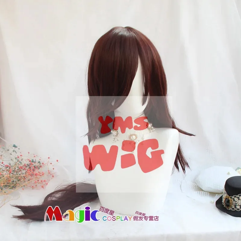 CyPretty ديربي رايس دش شعر مستعار تأثيري مقاومة للحرارة الاصطناعية طويلة براون شعر مستعار حفلة الهالوين + غطاء شعر مستعار مجاني