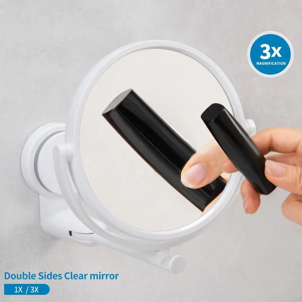 360° Swivel Folding Cosmetic Mirror No Punch Magnifying Mirror Bathroom Mirror Wall Mounted Shaving Mirror HD Cosmetic Mirror