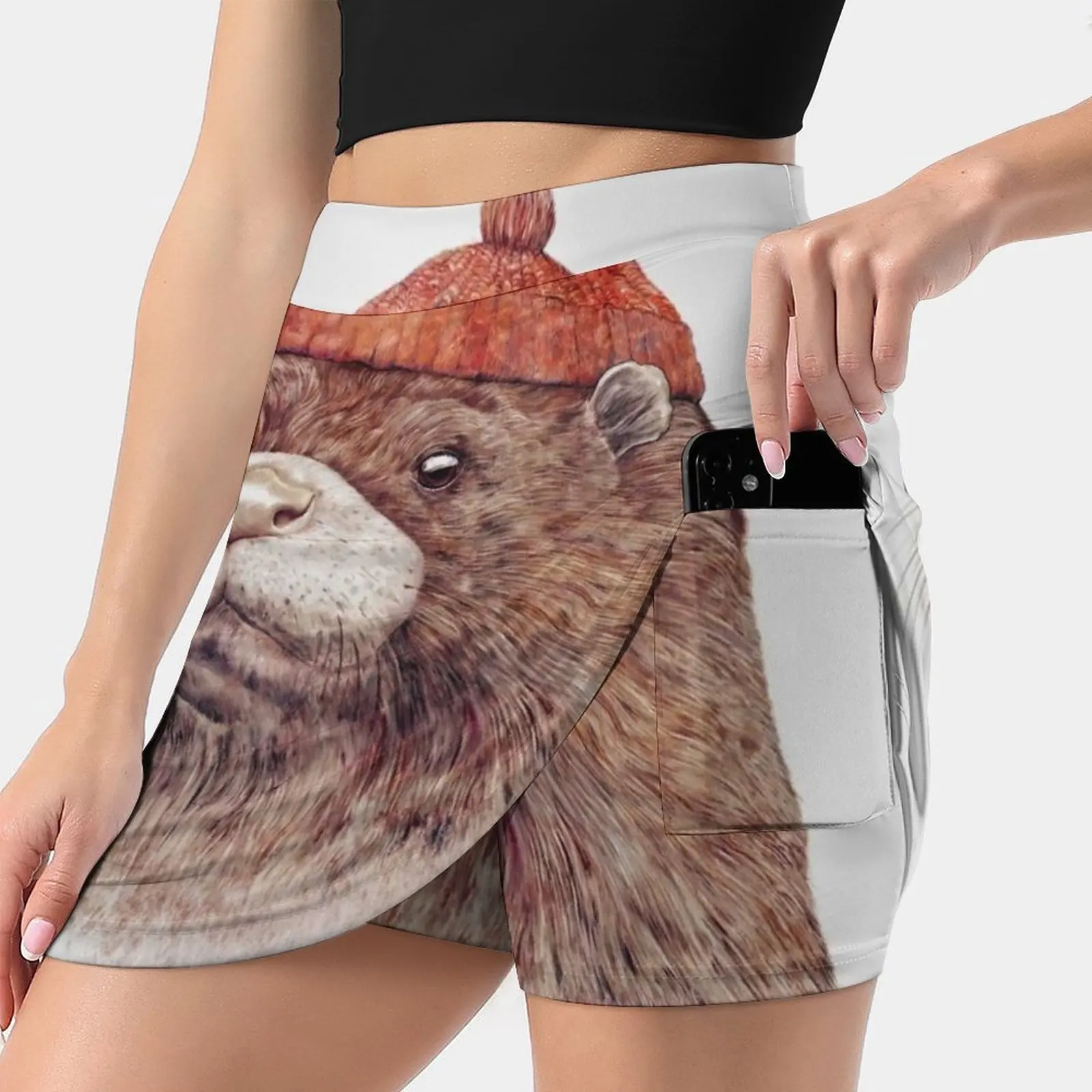 Otter Women's skirt Sport Skort Skirt With Pocket Fashion Korean Style Skirt 4Xl Skirts Sea Otter River Otter Nautical Animal