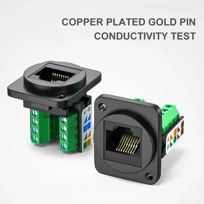 RJ45-CAT5E/6/7 D-type USB Network Cable Panel Socket Network Module Connector Solderless Metal Shielded Network Cable Extender