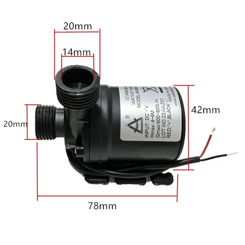 DC12V 24V Water Pumps Lift 5M 800L/H Solar Brushless Motor Water Circulation Water Pump Ceramic Shaft Ultra Quiet Submersibles