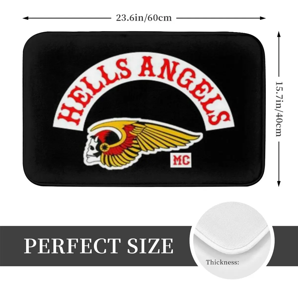 Hells Angels Logo 6 Anti-slip Doormat Floor Mat Durable Carpet Rug for Kitchen Entrance Home Bathroom Living room Footpad Mats