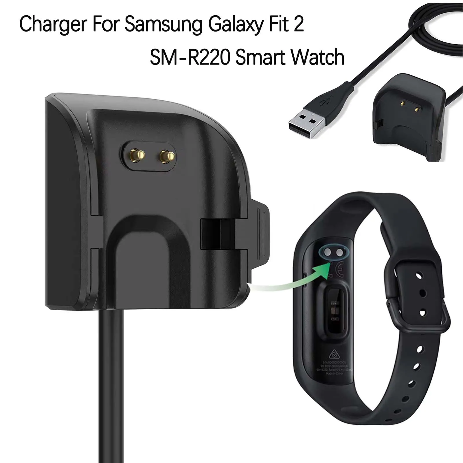 Soporte de cargador para Samsung Galaxy Fit 2 SM-R220, cargador USB para reloj inteligente, estación de carga para Galaxy Fit 2, 1 unidad