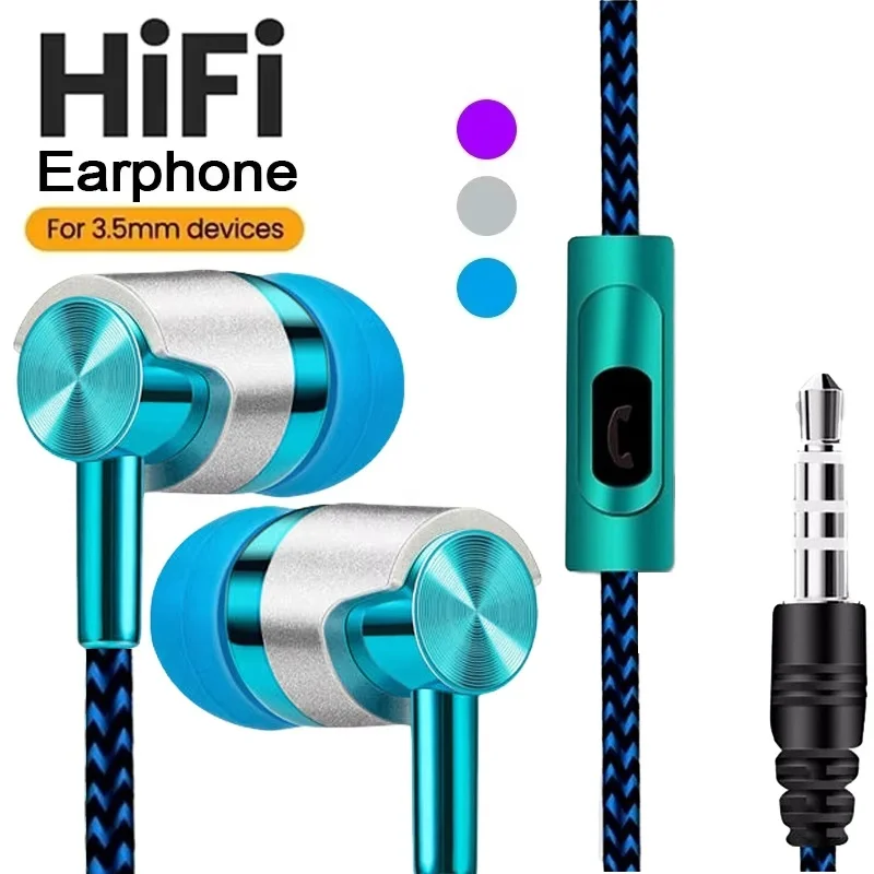 

Sport In-Ear Earbuds 3.5mm Jack Wired Headphones Music Headset Earphones With Microphone For iPhone Xiaomi Realme Huawei Phone