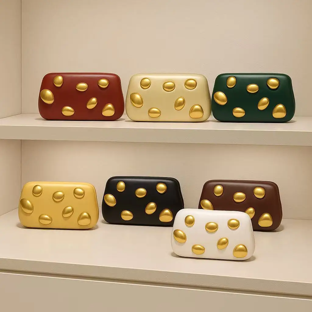 

New Style Women's Small Square PU Shoulder and Crossbody Bag with Dingding Shaped Design for Daily Wear and Evening Dinners