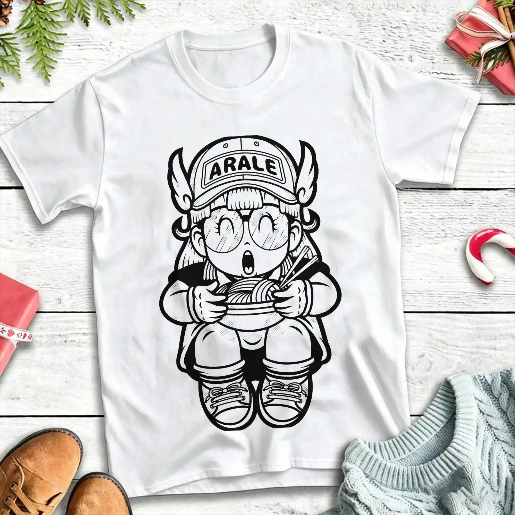 Anime Arale Dr Slump  T Shirts for Men Women Pure Cotton Vintage T-Shirts Crewneck  Tees Short Sleeve Clothes 4XL 5XL 6XL