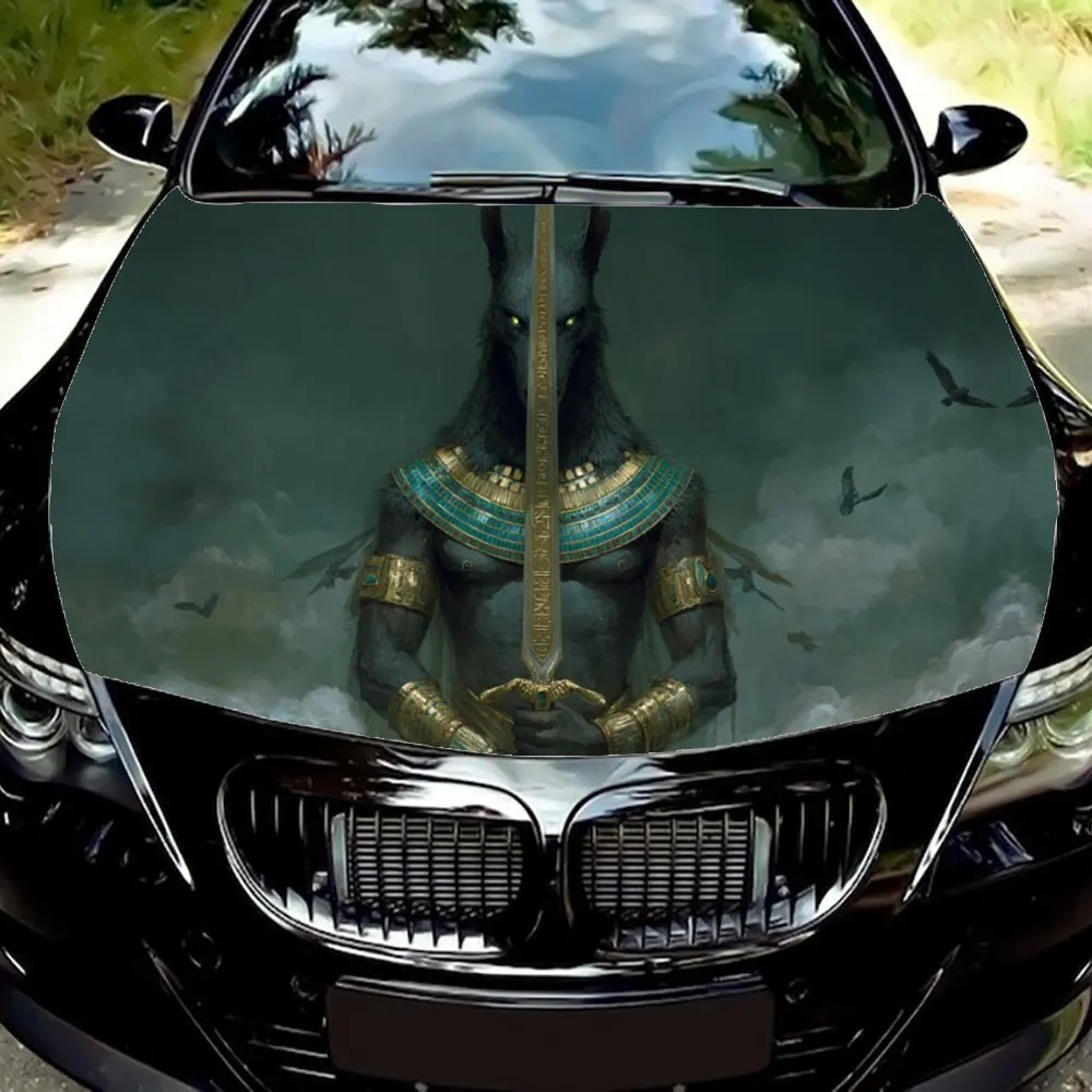 

Виниловая пленка для автомобиля The Majesty of Anubis, водонепроницаемая наклейка на капот автомобиля из ПВХ, самоклеящиеся устойчивые к царапинам наклейки для крышки двигателя