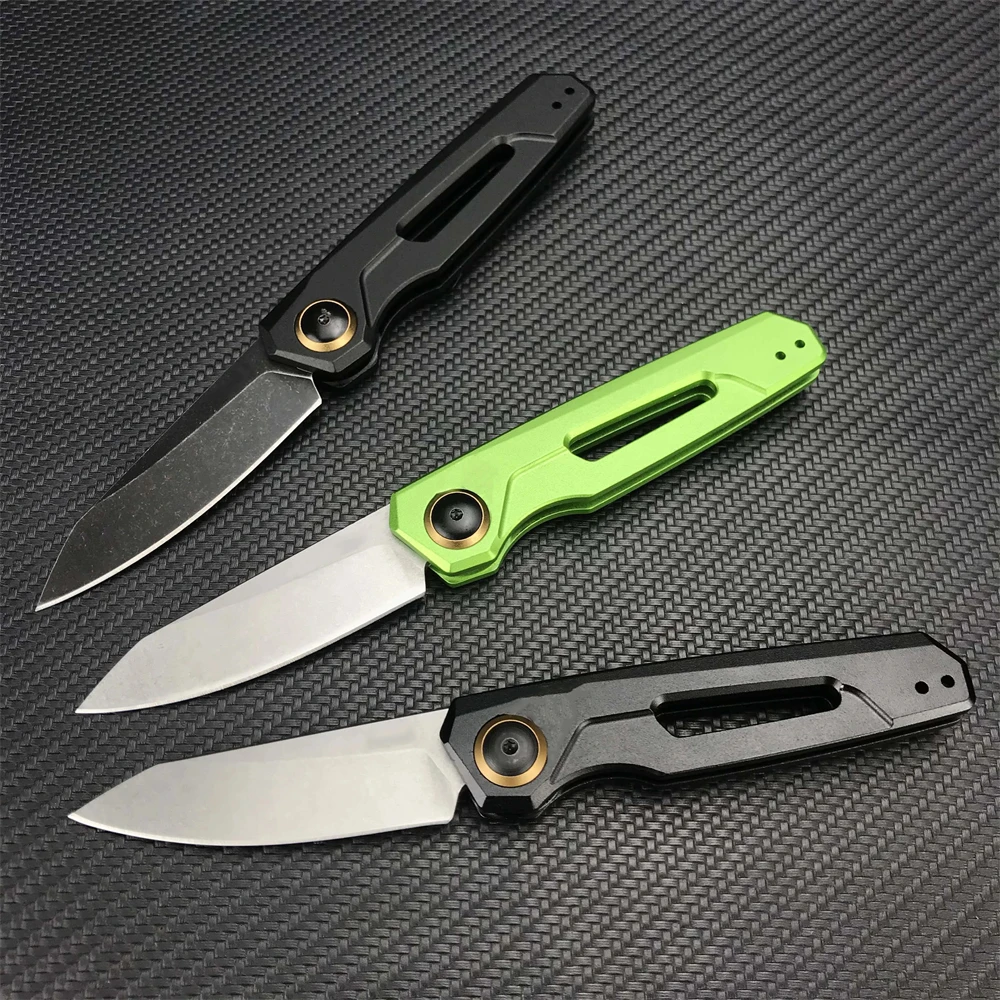 Huaao 7550 Folding Knife 8Cr13Mov Stonewash Blade Aluminum Handle Smart Tactical Hunting Self Defense Military Knife Edc Knife