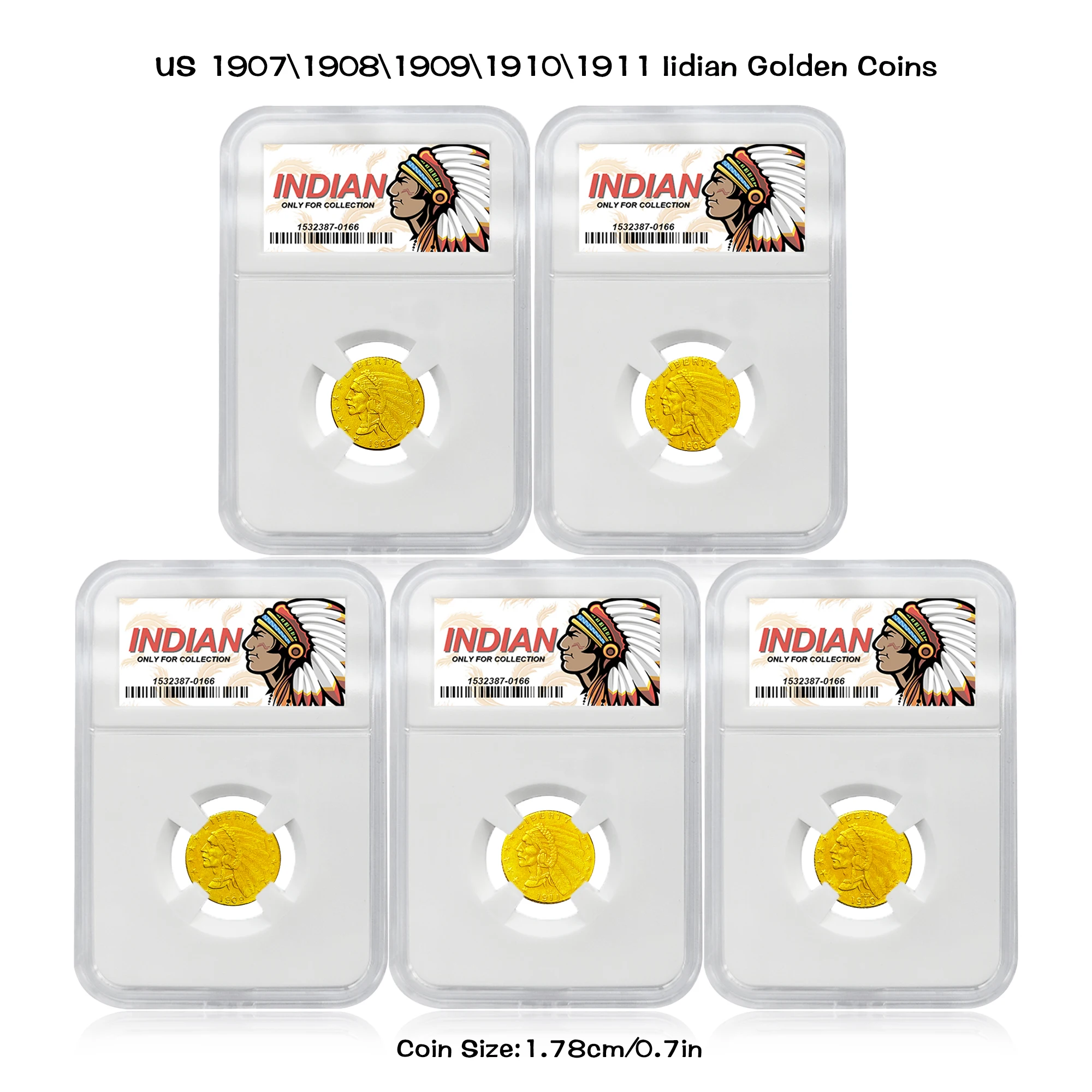 Moneda de réplica conmemorativa del retrato del jefe indio, recuerdos coleccionables, regalo de decoración del hogar, EE. UU., 1907/1908/1909/1910/1911, 1 ud.