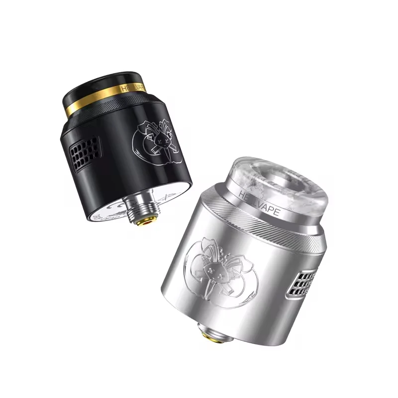 Original hellvape drop dead 2 rda tanque vape atomiz 24mm de diâmetro bobina dupla 810 ponta de gotejamento 510 rosca vaporizador de cigarro eletrônico