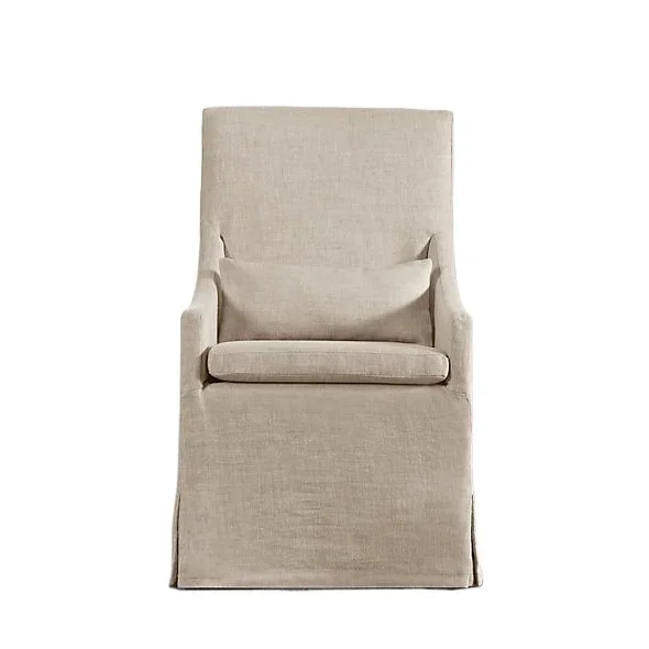 

American rural Nordic home silence style linen fabric dining chair book chair dressing chair skirt fully dismantled and washed r
