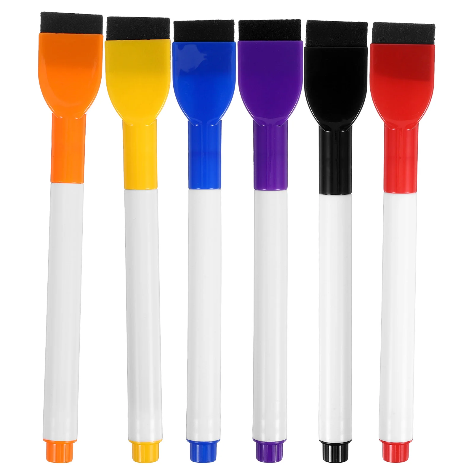 

6 Pcs Erasable Whiteboard Marker Dry Erase Pens with Eraser Fine Tip Markers Small