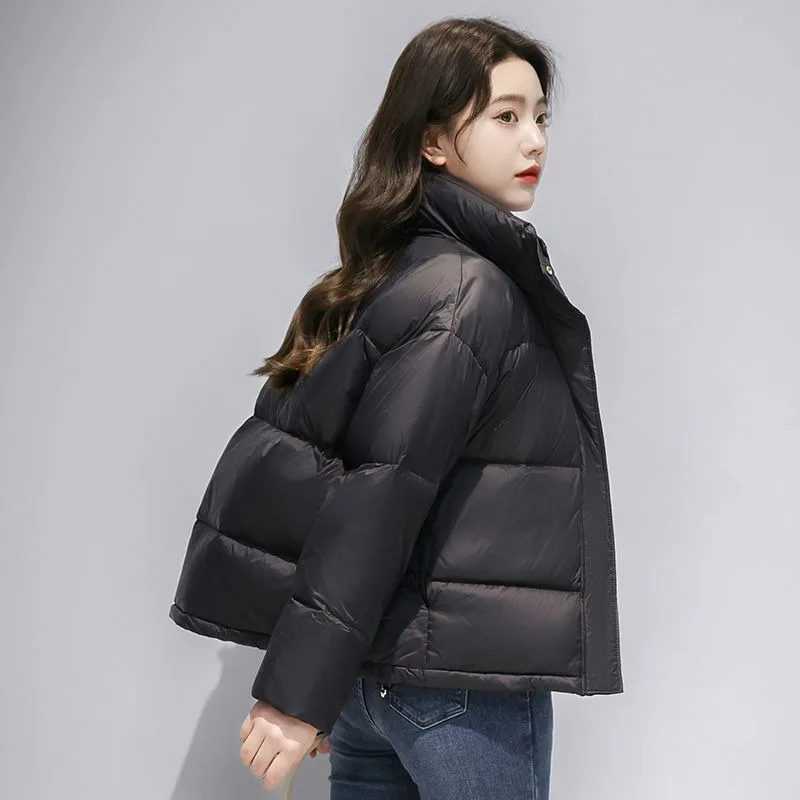 2023 New Women Down Cotton Coat Winter Jacket Female Short Parkas Loose Thick Warm Outwear Leisure Time Versatile Overcoat