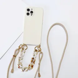 Marble Bracelet Phone Case For Huawei Honor X6B X6A X8B X7A X8A X9A 200 Lite Magic 5 6 4 Silicone Crossbody Lanyard Strap Cover
