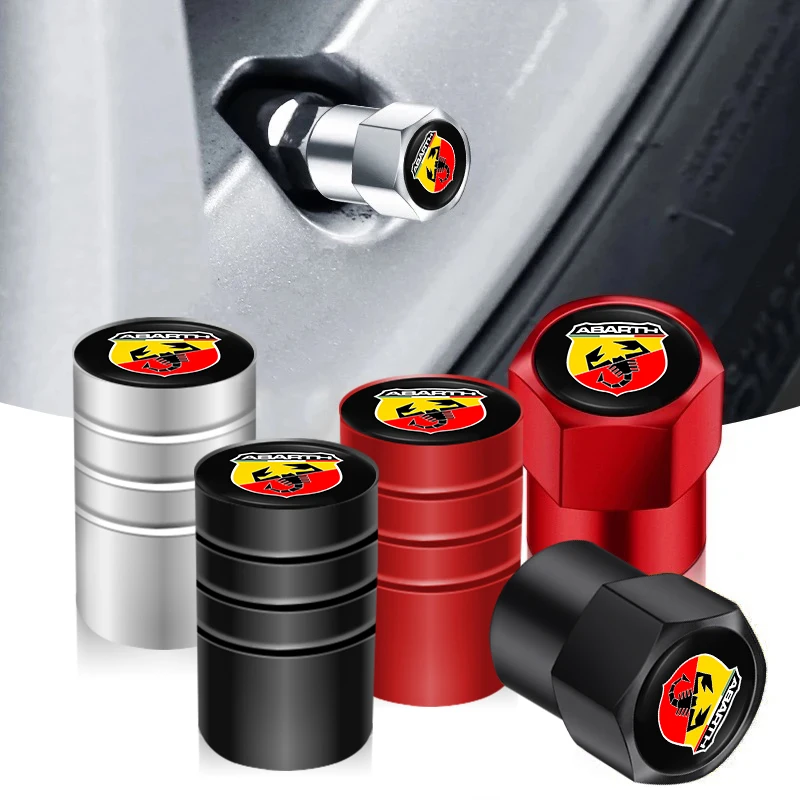 4 قطعة ثلاثية الأبعاد الإطارات المعدنية صمام قبعات سيارة الإطارات الهواء ينبع غطاء لشركة فيات أبارث 500 تيبو FR الباندا أرجو فريمونت فياجيو برافو بونتو دوبلو #6