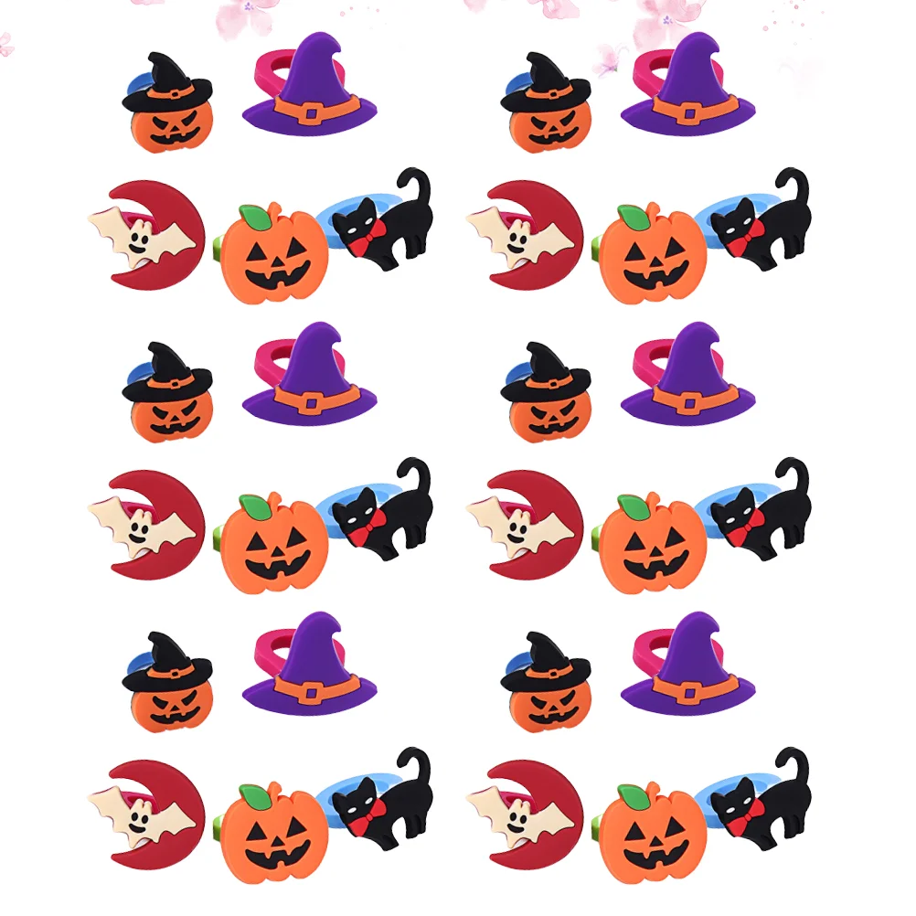 

30 Pcs Halloween Rings Favors Cartoon Children Kids Party Decoration Supplies Pumpkin Shaped