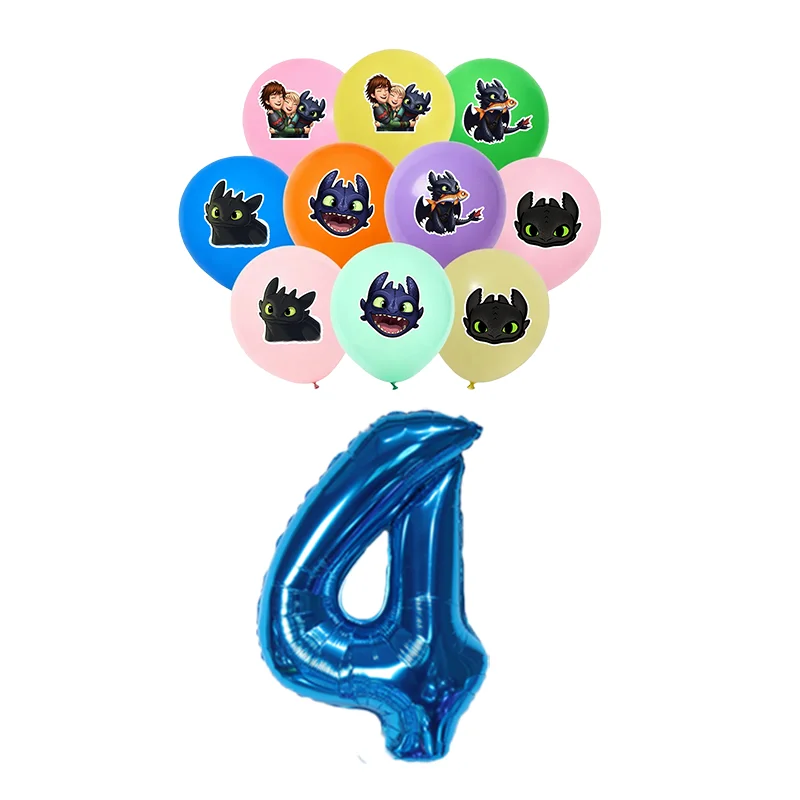 11pcs12 Inch How To Train Your Dragon Color Latex Balloon Children's Happy Birthday Party Decoration Baby Shower Globos Toy view 5